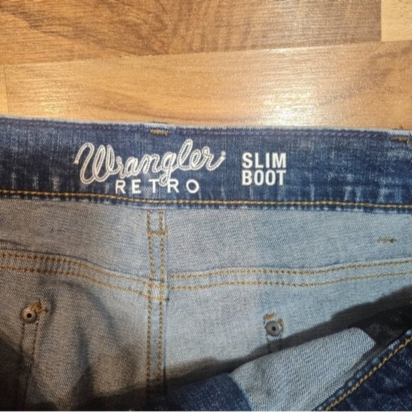 Wrangler Retro Slim Boot Jeans 42×34 Vintage-Inspired Western Denim Slim Bootcut - Picture 6 of 9